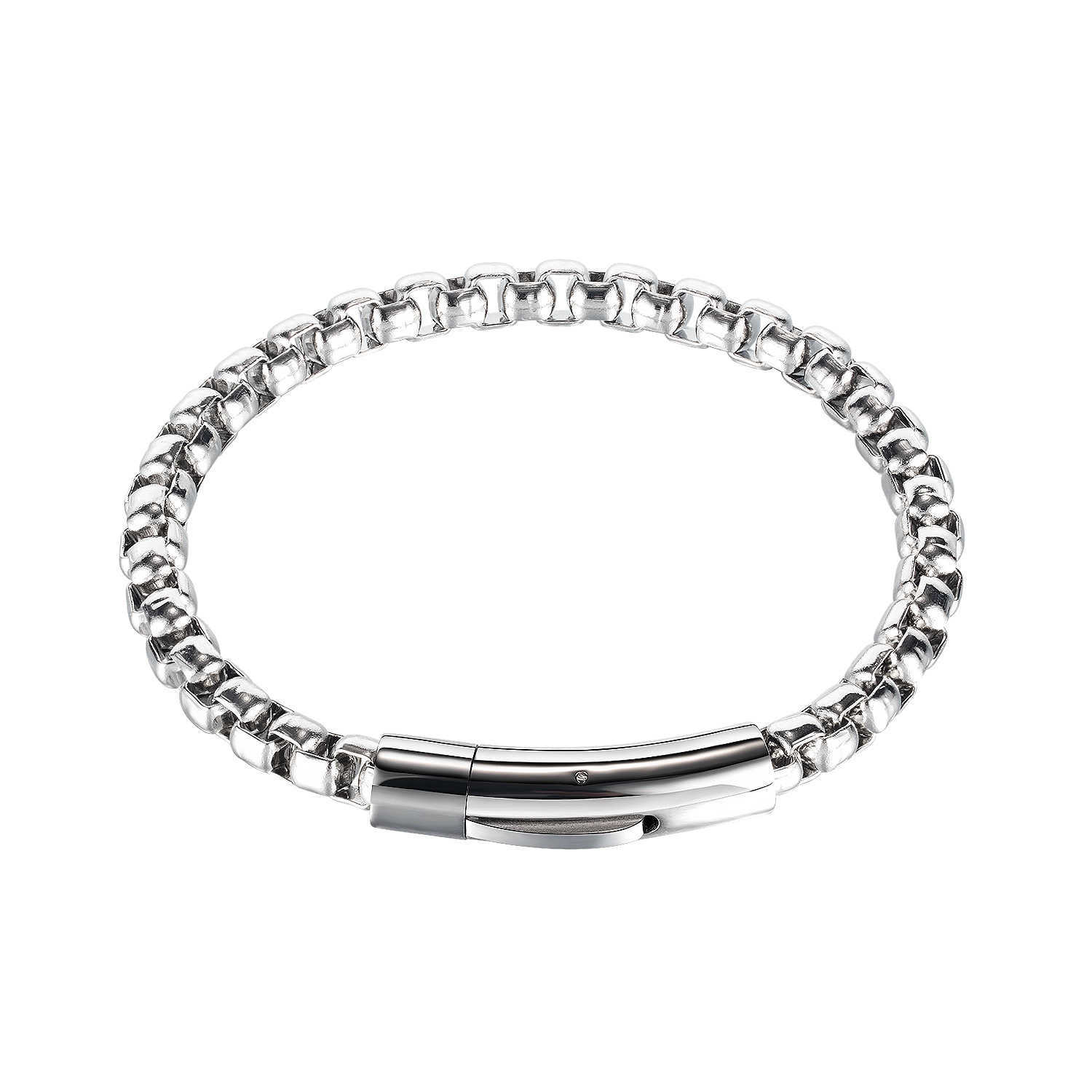Jewelry fashion personality steel bracelet men's simple personality trend hip hop stainless steel bracelet slave bracelets