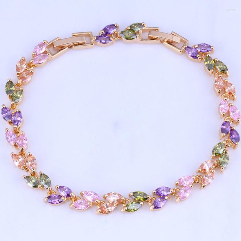 Link Bracelets Top Quality Multicolor Crystal Yellow Gold Color Chain Length 20CM B0081
Link Bracelets Top Quality Multicolor Crystal Yellow Gold Color Chain Length 20CM B0081