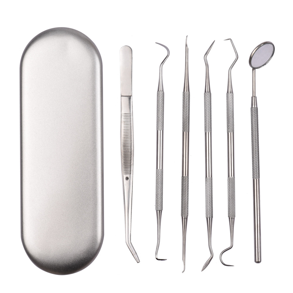 6Pcs Dental Mirror Stainless Steel Dental Instrument Dentist Tool Set Mouth Mirror Probe Scraper Tweezer Pick Teeth Hygiene Kit Oral Care
6Pcs Dental Mirror Stainless Steel Dental Instrument Dentist Tool Set Mouth Mirror Probe Scraper Tweezer Pick Teeth Hygiene Kit Oral Care