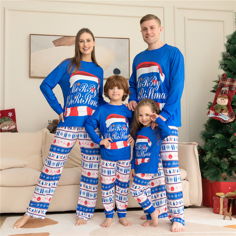 Family Matching Outfits Christmas Pajamas Santa Print Pijama Autumn Winter Parentchild A of Three Foreign Trade Clothes 220914