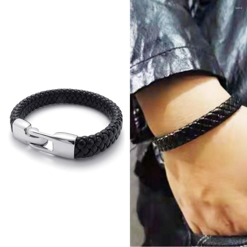 Link Bracelets Genuine Leather Bracelet For Men Jewelry Simple Retro Black Braided Rope Weave Wristband Male Gift 2022
Link Bracelets Genuine Leather Bracelet For Men Jewelry Simple Retro Black Braided Rope Weave Wristband Male Gift 2022