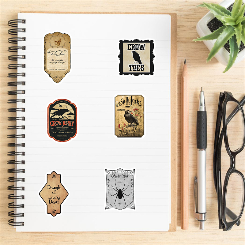 50Pcs Cartoon Magic Potion Bottle Sticker Reagent Bottle Graffiti Kids Toy Skateboard Car Motorcycle Bicycle Decals