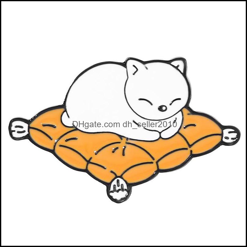 Pins Brooches Woman Colored Lapel Brooches Pins Cartoon Coffee Cat Learning Cats Animal Series Lovely Alloy Enamel Pin And Badges Wh Dhoei