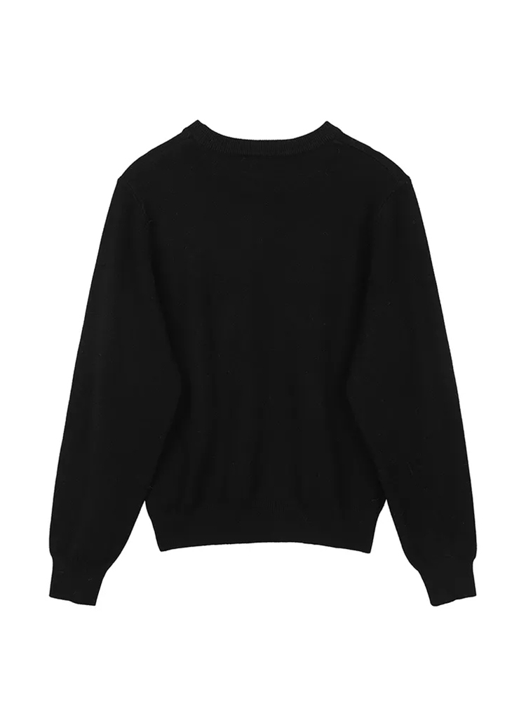 Women's Knits Tees Spring Women Lovely Sweater O-Neck Colorful Candy Color Heart Embroidery Knitwear Slim All-Match Pullover Femme C-195 220914