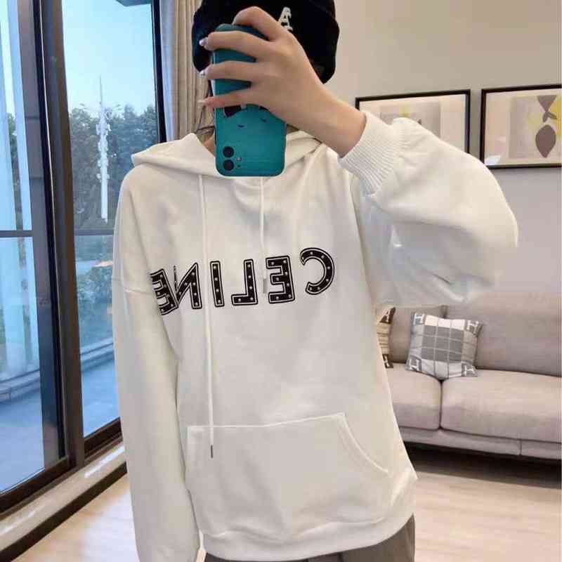 Designer Hoodies Celinn's Sweater the Spring and Autumn New Hooded Rivet Series Version. Print Same That of a Male Long Sleeve High Quality, White ce sweater without velvet
Designer Hoodies Celinn's Sweater the Spring and Autumn New Hooded Rivet Series Version. Print Same That of a Male Long Sleeve High Quality, White ce sweater without velvet