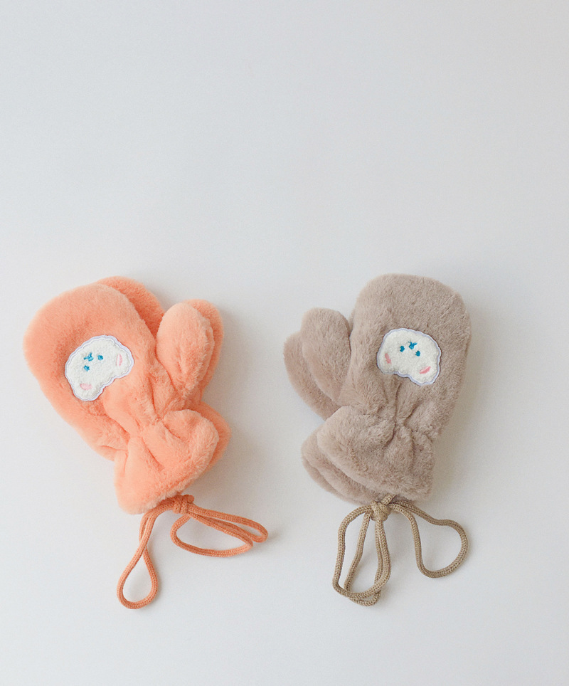 Childrens Finger Gloves Student Cartoon Mittens for Winter Warm Long Plush Thickening Kids Baby Girl Knitted 36Y Girls 220914