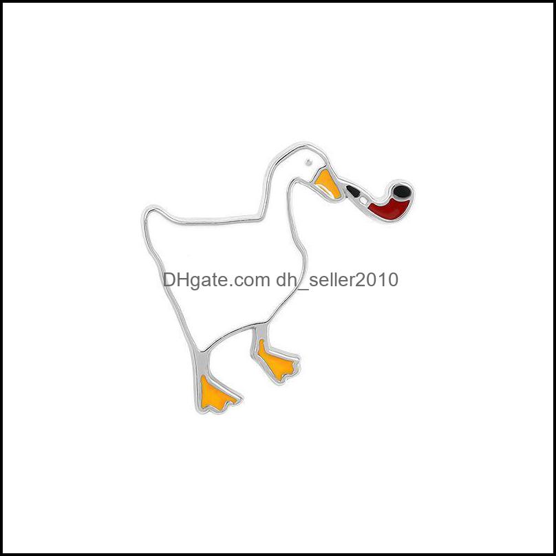 Pins Brooches Cute Animal White Duck Funny Enamel Brooches Women Shirt Brooch Pin Metal Badge Fashion Jewelry 6124 Q2 Drop Delivery 2 Dh7Ku