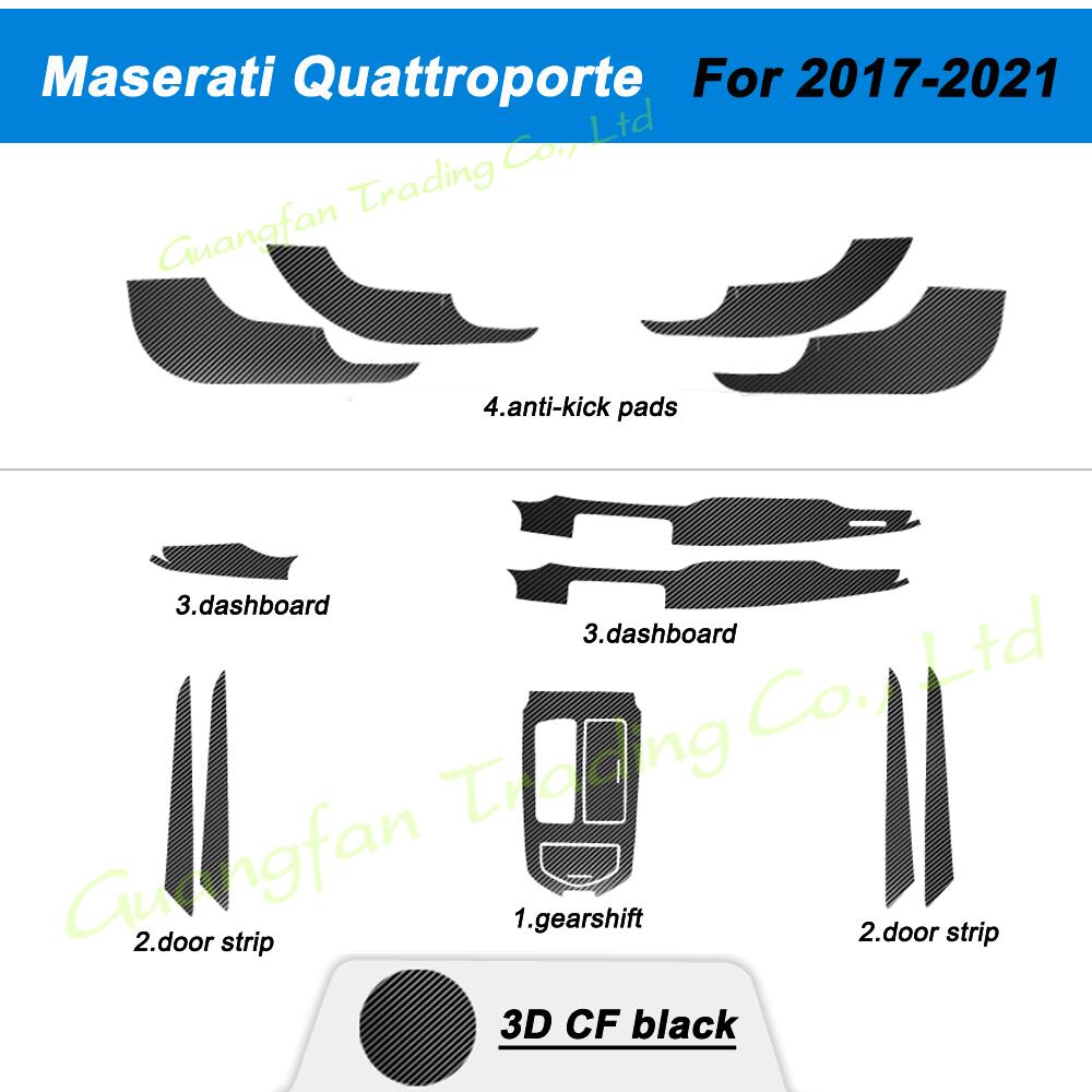 3D/5D Carbon Fiber Car Interior Cover Console Color Sticker Decals Product Parts Accessories For Maserati Quattroporte 2013-2021