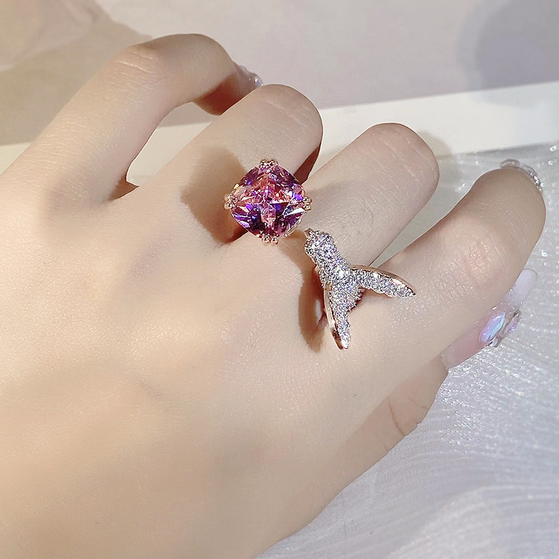 Choucong Original Design Wedding Rings Luxury Jewelry 925 Sterling Silver Princess Cut Multi 5A Cubic Zircon Party Eternity Women Hummingbird Open Adj