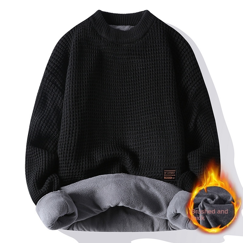 Men s Sweaters High Quality Round Neck Sweater Casual Knitted Bottoming Shirt Student Solid Color Comfortable Warm All match Top 220913