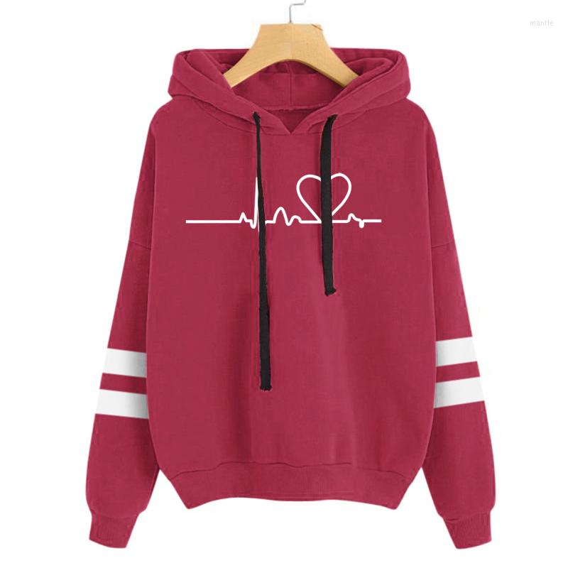Women' T Shirts 2022 Autumn Hooded Heartbeat Printed Sweater Women' Long-sleeved Coat Top, Black
Women' T Shirts 2022 Autumn Hooded Heartbeat Printed Sweater Women' Long-sleeved Coat Top, Black