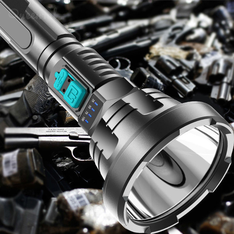 100000LM Powerful LED Flashlight High Power Rechargeable 1000m Lighting Waterproof Tactical Torch Camping Outdoor Lights Lamp
