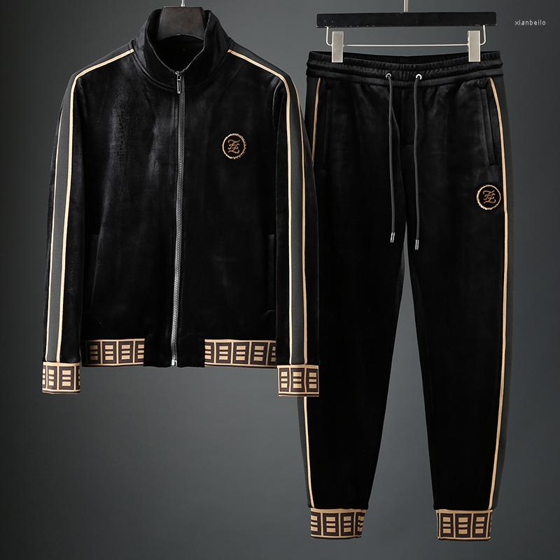 Men's Tracksuits JSBD High-end Color Contrast Velvet Suit Two Pieces Of And Thick Autumn Winter Men Leisure Stand Collar Sports, Black
Men's Tracksuits JSBD High-end Color Contrast Velvet Suit Two Pieces Of And Thick Autumn Winter Men Leisure Stand Collar Sports, Black