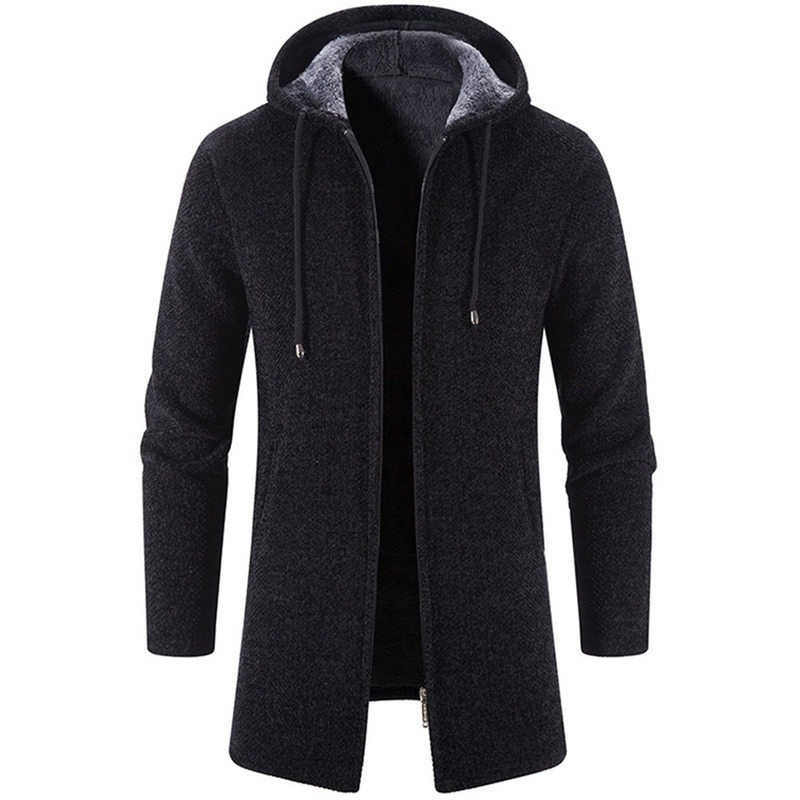 Mens Sweaters Long Cardigan Coats Overcoat Autumn WInter Streetwear Solid Color Knitted Sweater Fashion Clothing 220914