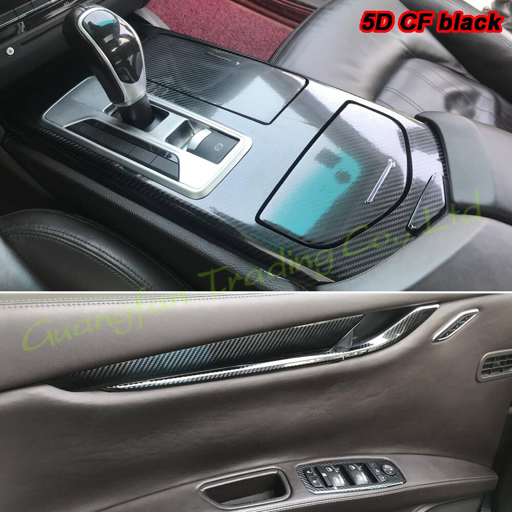 3D/5D Carbon Fiber Car Interior Cover Console Color Sticker Decals Product Parts Accessories For Maserati Quattroporte 2013-2021