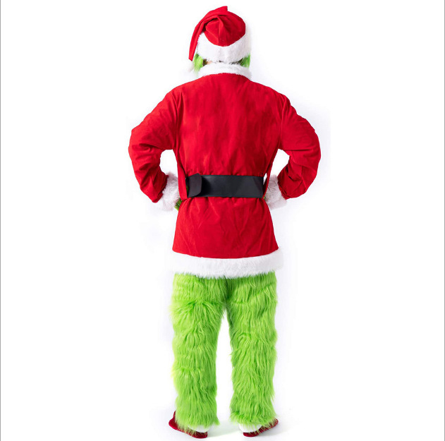 The Green Monster Christmas Cosplay Costume Christmas Outfits With Mask hats Props Xmas Gift