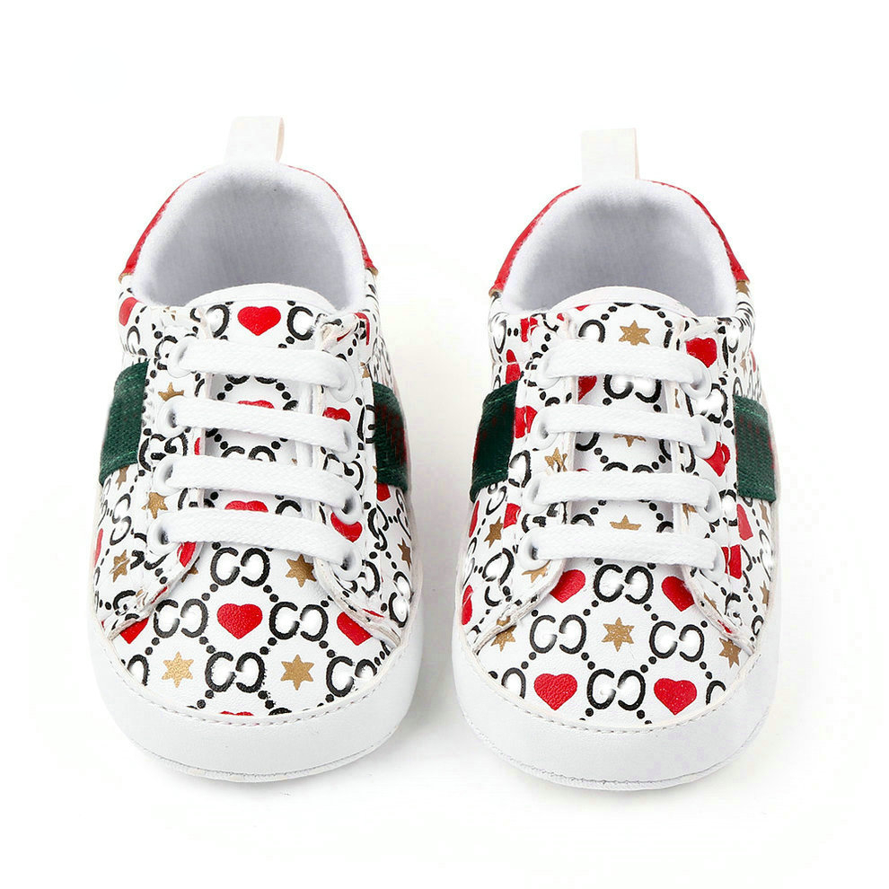 Brand Baby Shoes Designer Newborn First Walkers Boys Girls Toddler Shoes Anti-slip Soft Casual Sneakers 0-18Months, White 
Brand Baby Shoes Designer Newborn First Walkers Boys Girls Toddler Shoes Anti-slip Soft Casual Sneakers 0-18Months, White