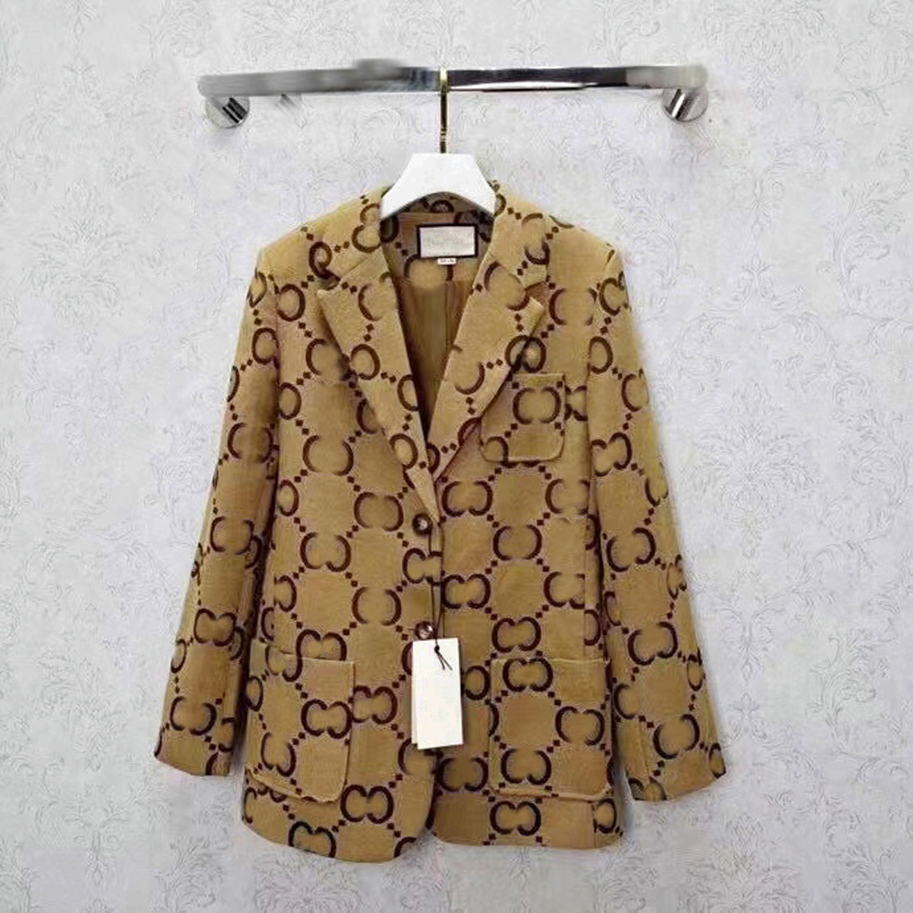 M102 fashion women suit designer clothes blazer double G spring new released tops, Brown
M102 fashion women suit designer clothes blazer double G spring new released tops, Brown