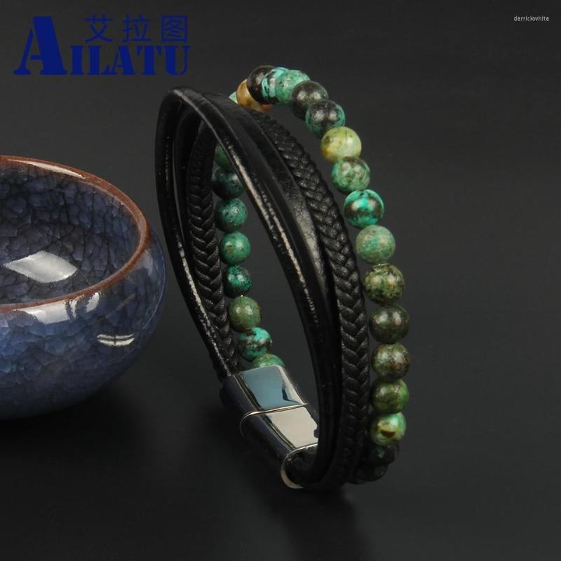 Bangle Braided Stainless Steel Leather Bracelet African & Tiger Eye Stone Beads Magnetic Clasps Men Wrist Gifts Drop
Bangle Braided Stainless Steel Leather Bracelet African & Tiger Eye Stone Beads Magnetic Clasps Men Wrist Gifts Drop