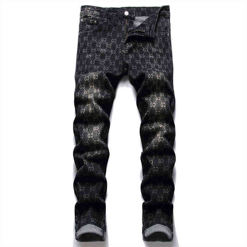 Men's Jeans Street Fashion Jeans in Spring and Summer of 2022 Logo Printed Able City Mid Waist Casual Cotton Leggings, Black s3265
Men's Jeans Street Fashion Jeans in Spring and Summer of 2022 Logo Printed Able City Mid Waist Casual Cotton Leggings, Black s3265