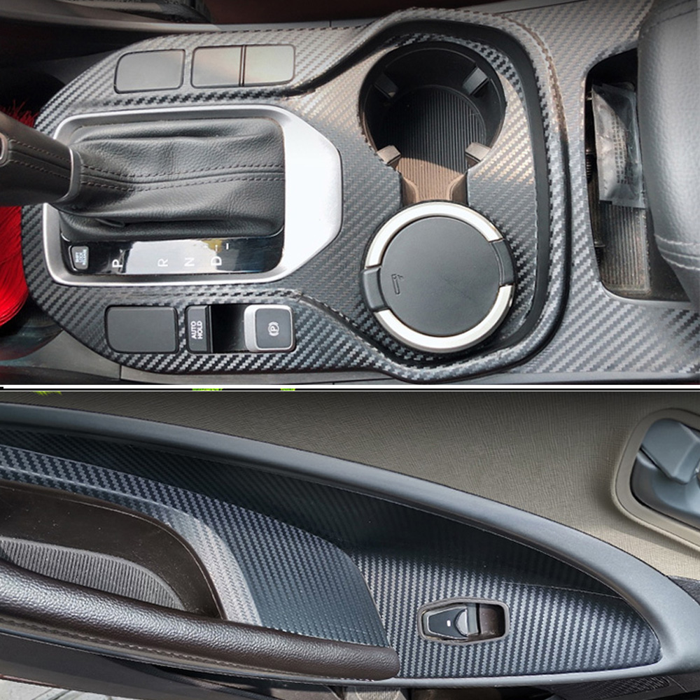 For Hyundai SantaFe IX45 2013-19 Interior Central Control Panel Door Handle Carbon Fiber Stickers Decals Car styling Accessorie