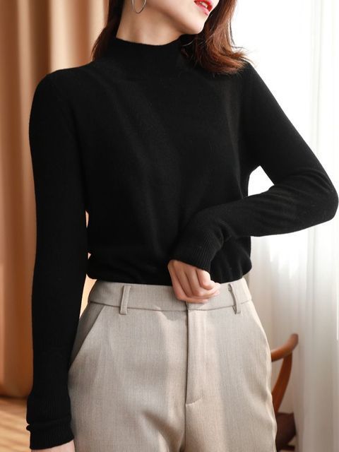 Women's Knits Tees autumn winter chic bottom sweaters women fashion turtleneck pullover slim long sleeve knitted Jumper Soft Warm Pull Femme 2209