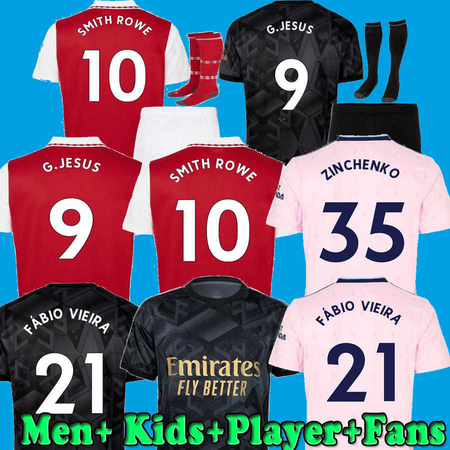 22 23 JESUS SMITH ROWE soccer jerseys SAKA Fans Player version ODEGAARD MARTINELLI ZINCHENKO 2022 2023 Saliba football shirt Men Kids Women