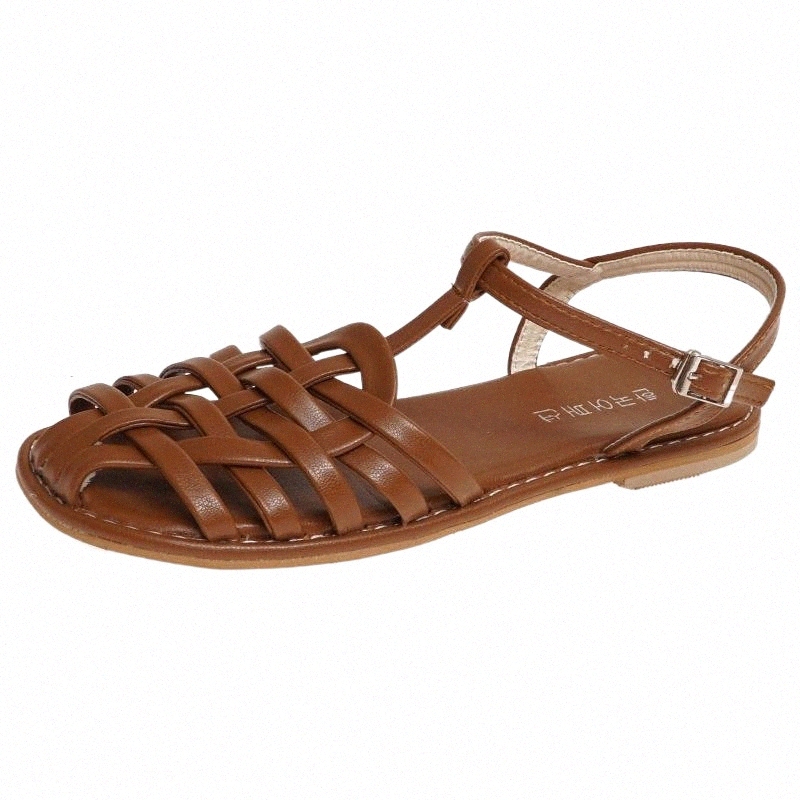 2022 women Flats Sandals Summer Casual Cross Weaving Closed Round Toe Leather Shoes Vintage Fashion Brown Female
2022 women Flats Sandals Summer Casual Cross Weaving Closed Round Toe Leather Shoes Vintage Fashion Brown Female