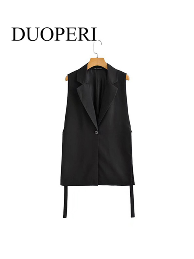 Women's Vests DUOPERI Jacket Women Blazer Gilet Sleeveless Vest Fashion Casual Streetwear Woman Waistcoat Tops veste femme 220914