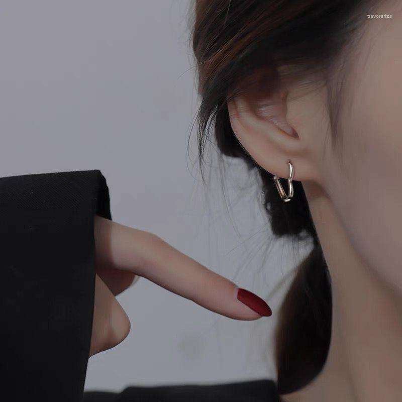 Hoop Earrings Love Ear Buckle S925 Sterling Silver Women's Temperament Stud Fashion Jewelry