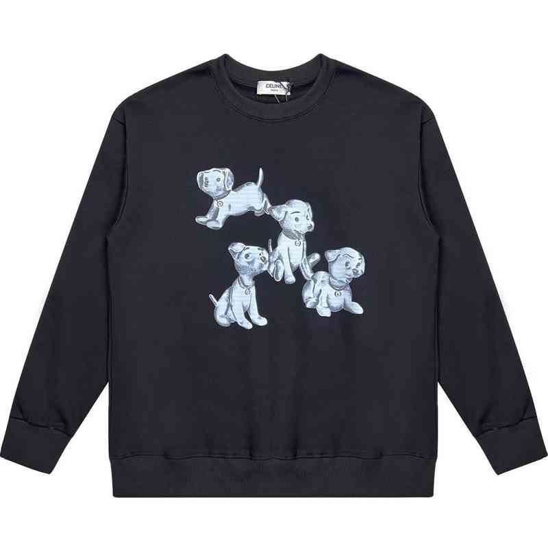 Designer Hoodies Celinn' Sweater High Men and Women 2022ss New Puppy Pattern Printed Short Sleeved T-shirt Ins Long Sleeve High Quality, Black
Designer Hoodies Celinn' Sweater High Men and Women 2022ss New Puppy Pattern Printed Short Sleeved T-shirt Ins Long Sleeve High Quality, Black