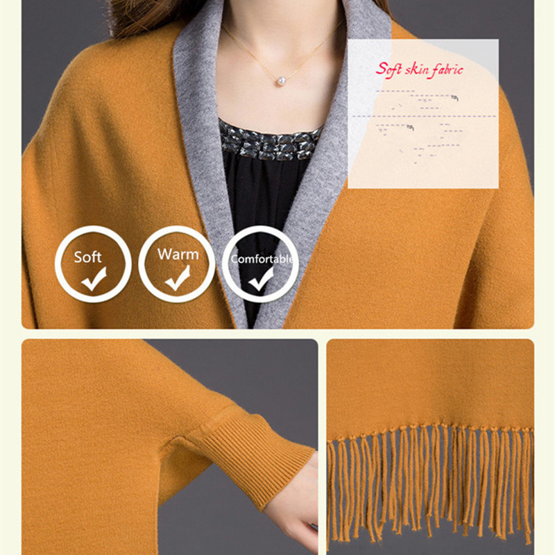 Scarve Scarf Winter Long Wrap Shawl Thick Warm Cotton Cashmere Wool Poncho Solid s Cape with Sleeves 220914