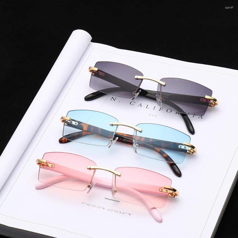 Sunglasses Trendy Gradient Eyewear UV400 Punk Rimless Rectangle Fashion Shades Driving Sun Glasses
Sunglasses Trendy Gradient Eyewear UV400 Punk Rimless Rectangle Fashion Shades Driving Sun Glasses