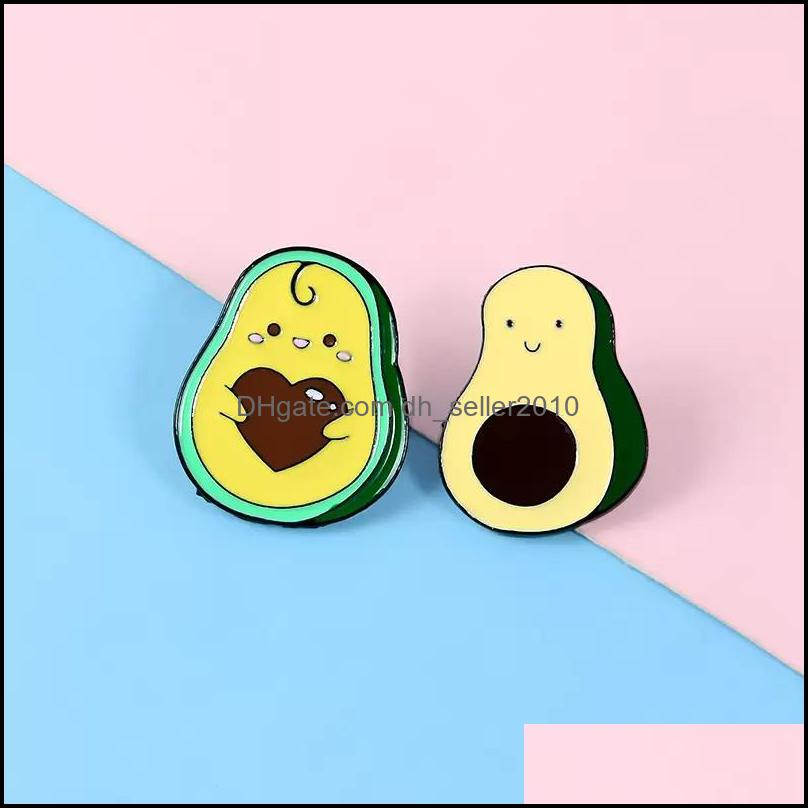 Pins Brooches Avocado Holding Heart Enamel Pin Denim Clothing Brooch Backpack Lapel Button Badge Cartoon Jewelry 6118 Q2 Drop Deliver Dhn1L