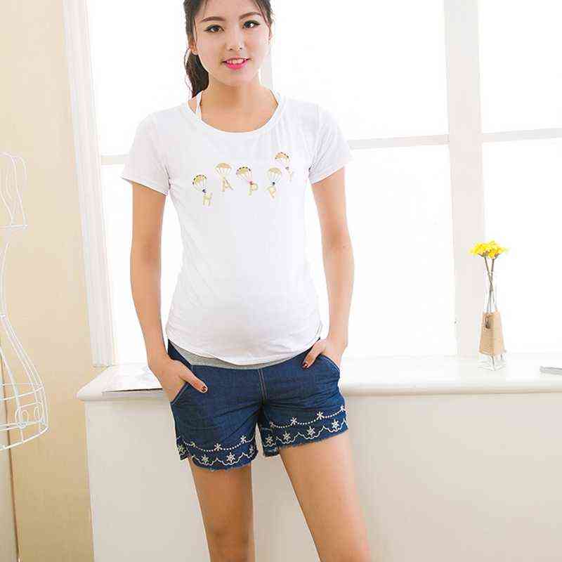 Sleep Lounge & Maternity Pregnant Women Denim Shorts Summ J220823
