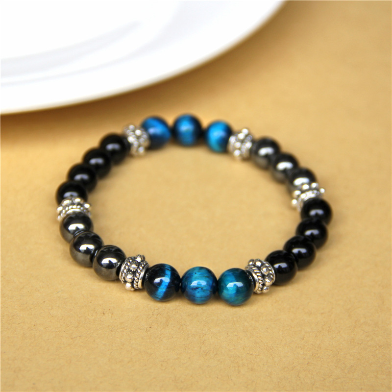 Natural Stone Beaded Bracelet Strands Mulitcolor Tiger Eyes Men Bangle Jewelry Gift Bracelet