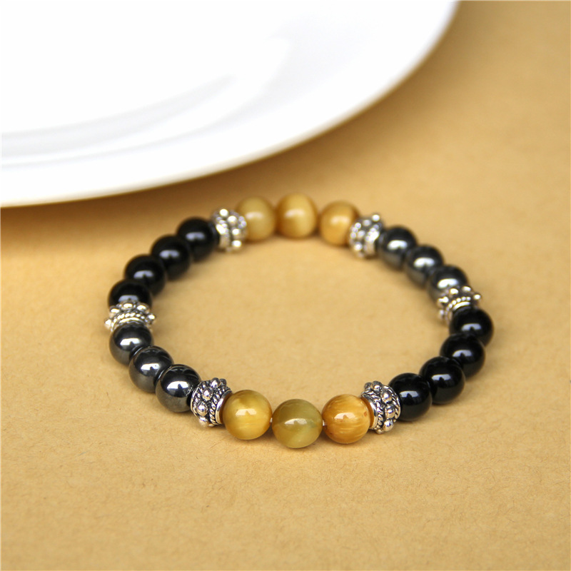 Natural Stone Beaded Bracelet Strands Mulitcolor Tiger Eyes Men Bangle Jewelry Gift Bracelet