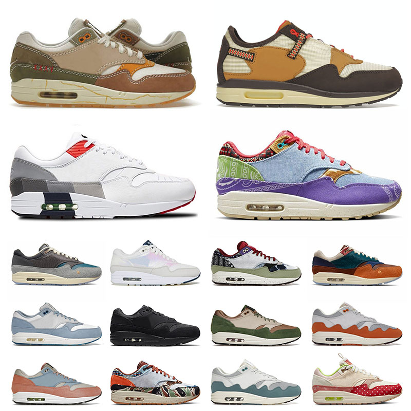 New 87 Women Men Running Shoes 1 x Concepts Far Out Heavy Mellow 87s Blueprint La Ville Lumire Wabi-Sabi TS Saturn Gold Baroque Brown