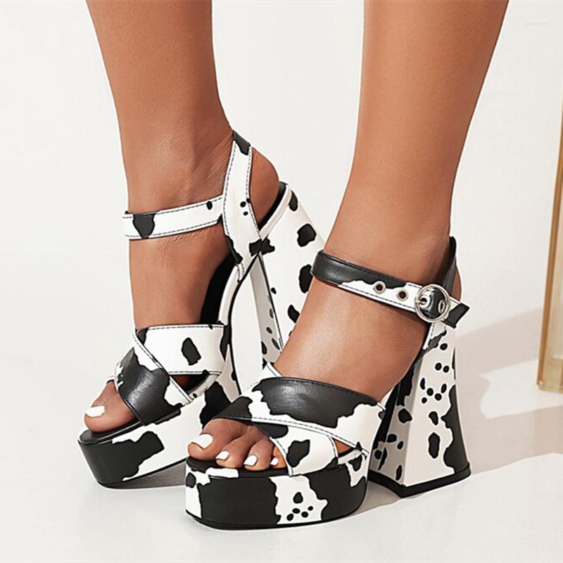 Sandals Elegant Thick Heel Stripes Cow Print Summer Open Toe Buckle Strap Women High Shoes Big Size 43, White
Sandals Elegant Thick Heel Stripes Cow Print Summer Open Toe Buckle Strap Women High Shoes Big Size 43, White