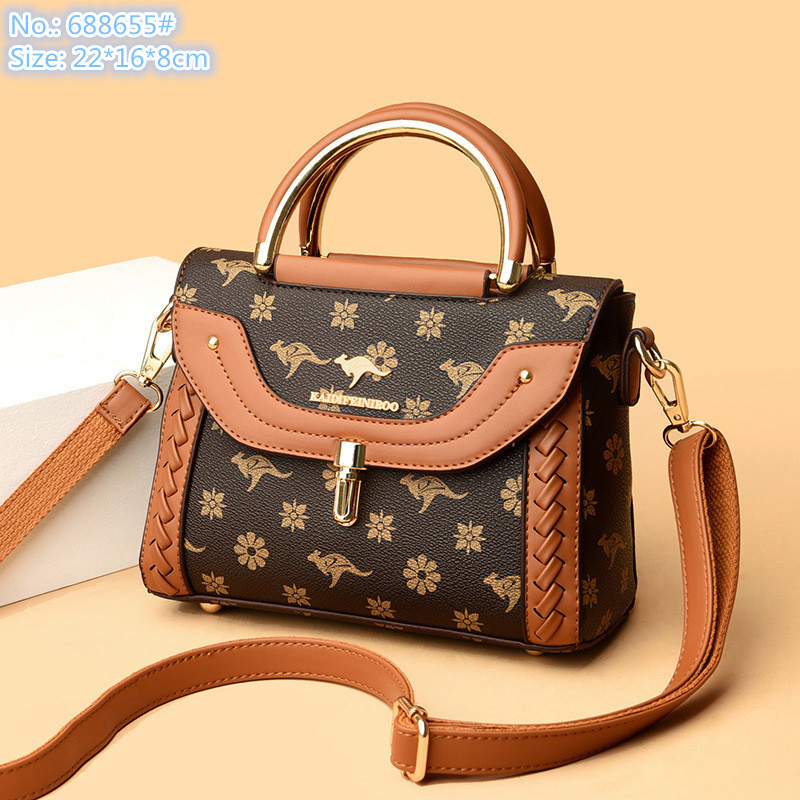 Wholesale brand ladies shoulder bags 8 colors classic printed messenger bag simple leathers mobile phone coin purse handbag two-story leather fashion handbags