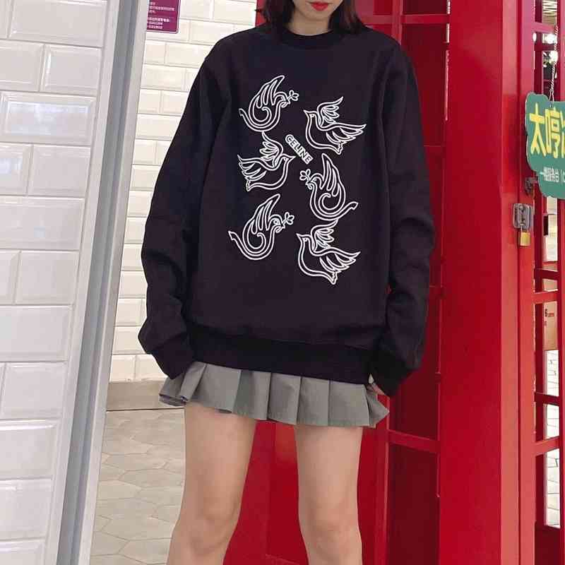 Designer Hoodies Celinn' Sweater Fashion Brand Autumn Winter New Ce Letter Peace Dove Print Loose Round Neck Long Sleeve Men Women Long, White
Designer Hoodies Celinn' Sweater Fashion Brand Autumn Winter New Ce Letter Peace Dove Print Loose Round Neck Long Sleeve Men Women Long, White