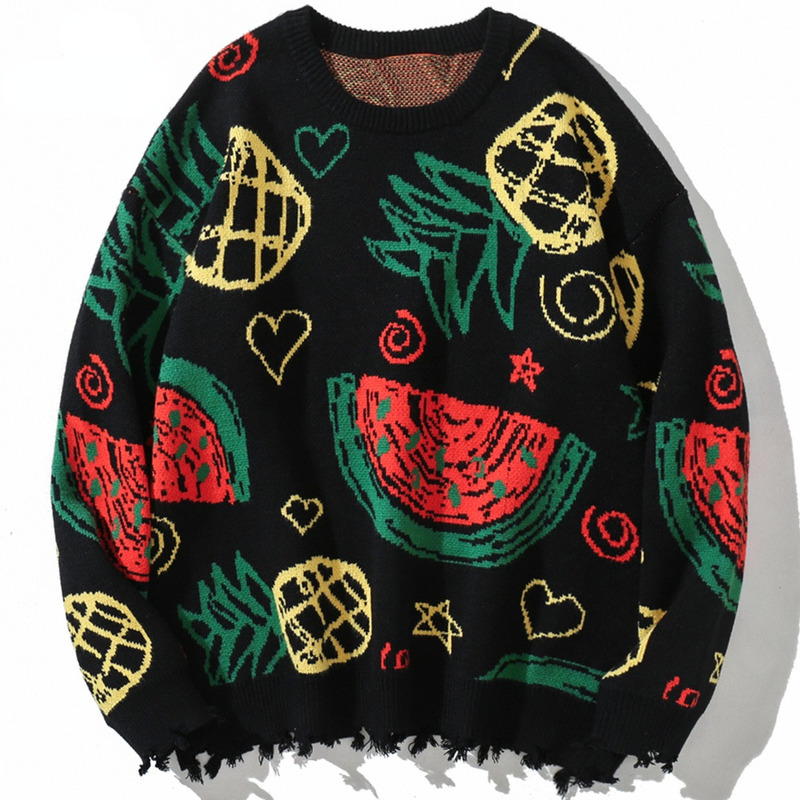 Men s Sweaters Hip Hop Sweater Men Colorful Pineapple Heart Graffiti O Neck Knitted Jumpers Casual Fashion Tops Couple Loose Cozy Streetwear 220913, Black
Men s Sweaters Hip Hop Sweater Men Colorful Pineapple Heart Graffiti O Neck Knitted Jumpers Casual Fashion Tops Couple Loose Cozy Streetwear 220913, Black