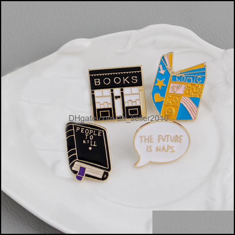 Pins Brooches Book Pins Collection - Library Enamel Lapel Badges Brooches Men Women Gift C3 Drop Delivery 2021 Jewelry Dhseller2010 Dh9Hv