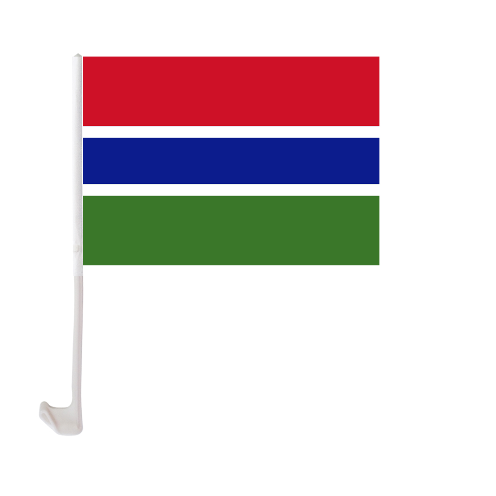 Gambia Car Flag 30x45cm Window Clip Gambian Flags Polyester UV Protection Car Decoration Banner with Flagpole
Gambia Car Flag 30x45cm Window Clip Gambian Flags Polyester UV Protection Car Decoration Banner with Flagpole