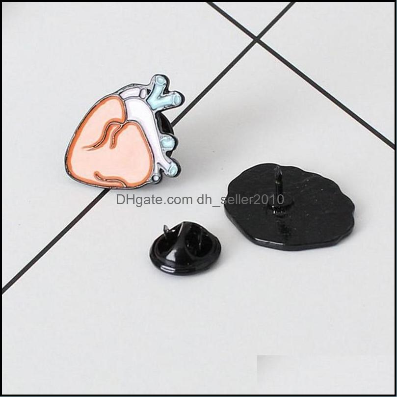 Pins Brooches Customized Brain Eye Tooth Bk Enamel Pins Women Men Custom Jewelry Fashion Color Charms Hard Brooches 1200 D3 Drop Del Dhwod