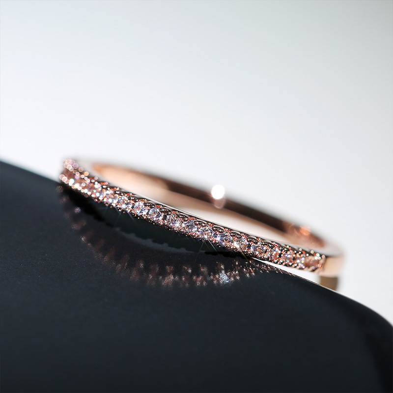 Thin Rings for Women Wedding Brilliant Cubic Zircon Versatile Female Finger Ring