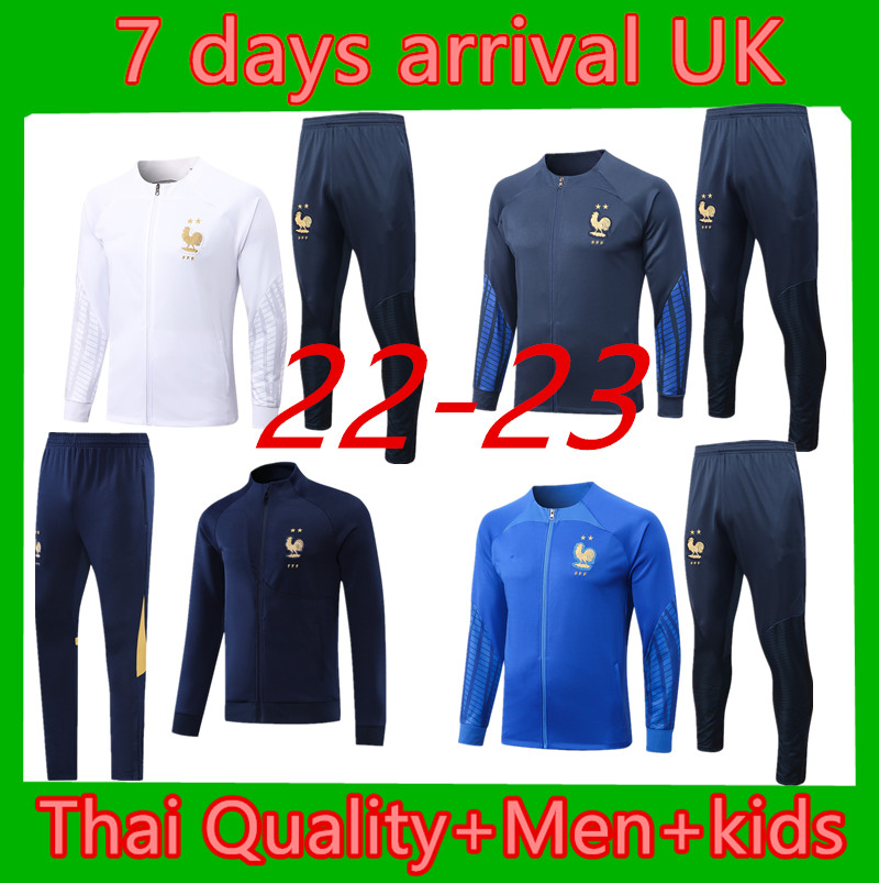 top 2022 2023 french adult tracksuit kids set world cup mbappe survetement football jogging Equipe de 22 23 soccer training suit child boy set long sleeve jacket, Multi
top 2022 2023 french adult tracksuit kids set world cup mbappe survetement football jogging Equipe de 22 23 soccer training suit child boy set long sleeve jacket, Multi