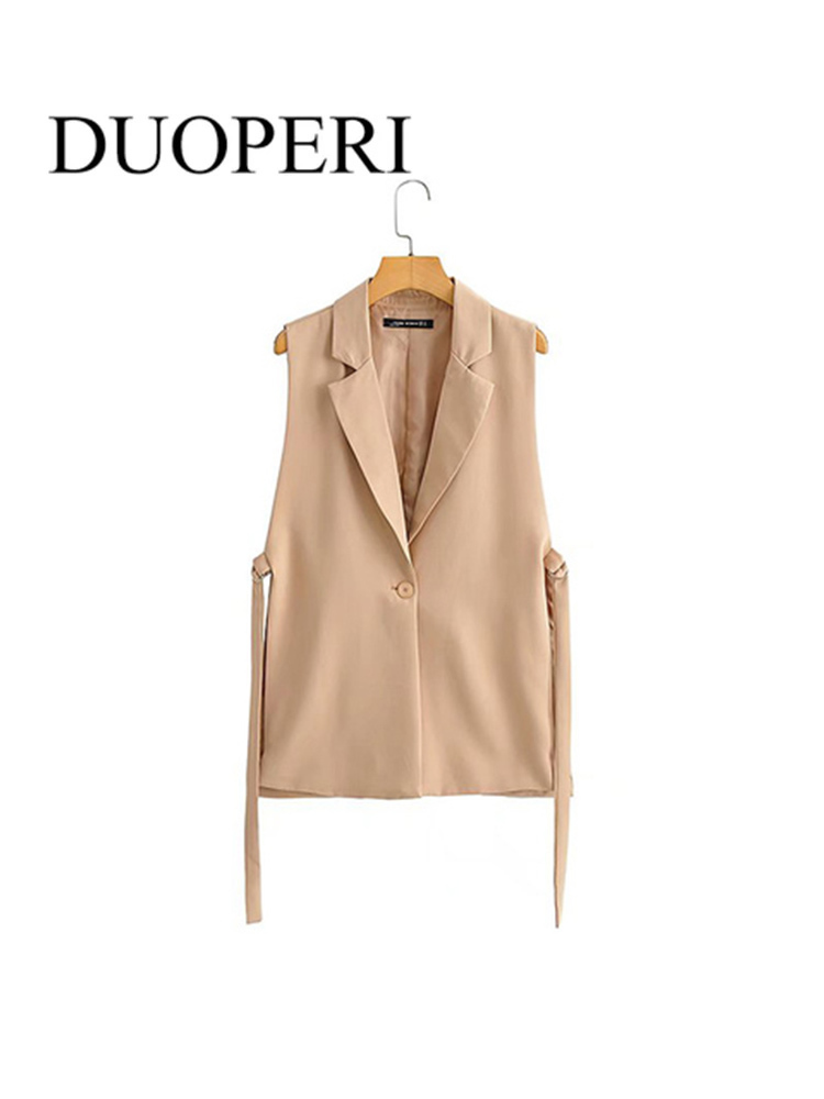 Women's Vests DUOPERI Jacket Women Blazer Gilet Sleeveless Vest Fashion Casual Streetwear Woman Waistcoat Tops veste femme 220914