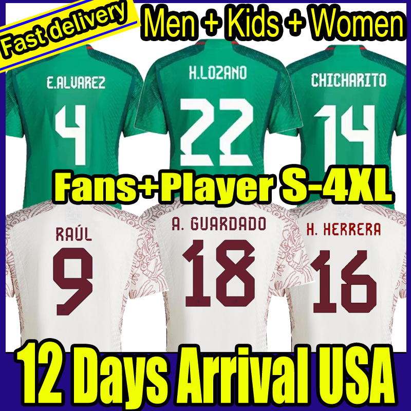 S-4XL Thailand 2022 Mexico soccer jersey fans player version H. LOZANO CHICHARITO G DOS SANTOS 22 23 Worlds cups GUARDADO football shirt tops men women kids sets uniform, Away
S-4XL Thailand 2022 Mexico soccer jersey fans player version H. LOZANO CHICHARITO G DOS SANTOS 22 23 Worlds cups GUARDADO football shirt tops men women kids sets uniform, Away