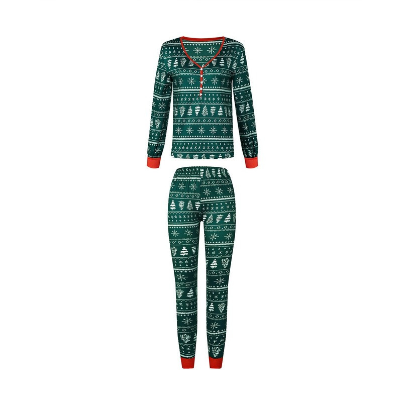 Family Matching Outfits Christmas Mom Daughter Dad Son Matching Outfit Santa Tree Print Pajamas Set Casual Loose Sleepwear Xmas Family Look Pjs 220914